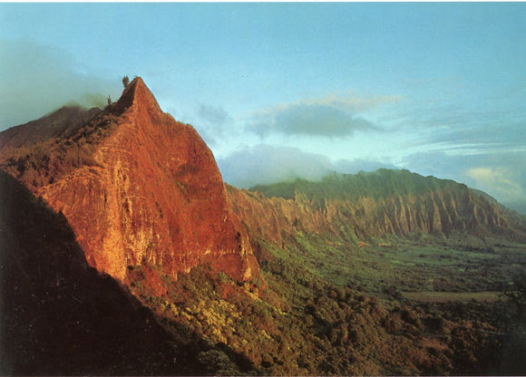 Sheer Cliffs in the Early Morning Sunrise on Windward Side of Pali, Oahu, HI - Carey's Emporium