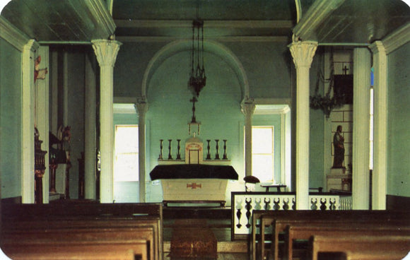 Interior of original Church of Father Damien at Kalawao, Hawaii's Leper Colony, 1872 - Carey's Emporium