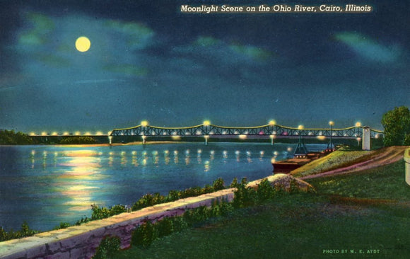 Moonlight Scene on the Ohio River, Cairo, IL - Carey's Emporium