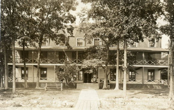 Rothe's Sylvan Beach Hotel from Pier Channel Lake, Antioch, IL - Carey's Emporium