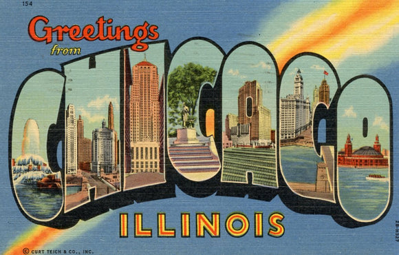 Greetings from Chicago, IL Large Letter - Carey's Emporium
