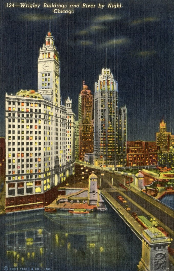 The Wrigley Building by Night, Chicago, IL - Carey's Emporium