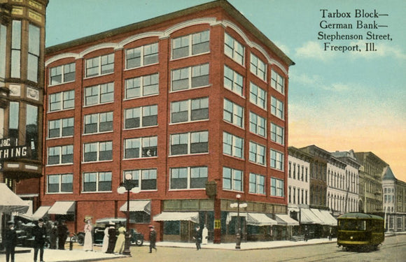 Tarbox Block, German Bank, Stephenson Street, Freeport, IL - Carey's Emporium