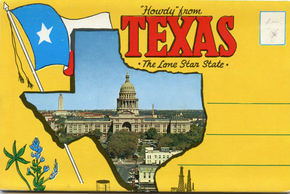 Howdy from Texas, The Lone Star State, Souvenir Folder - Carey's Emporium