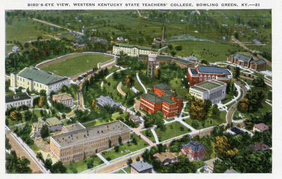 Bird's-Eye View, Western Kentucky State Teachers' College, Bowling Green, KY - Carey's Emporium