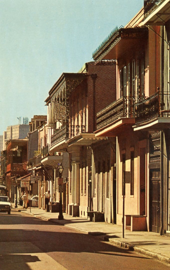 Typical Vieux Carre Street Scene, New Orleans, LA - Carey's Emporium
