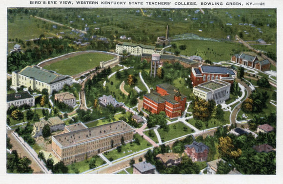 Bird's-Eye View, Western Kentucky State Teachers' College, Bowling Green, KY - Carey's Emporium