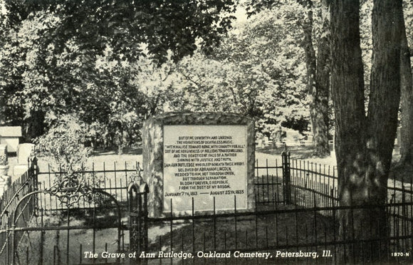 The Grave of Ann Rutledge, Oakland Cemetery, Petersburg, IL - Carey's Emporium