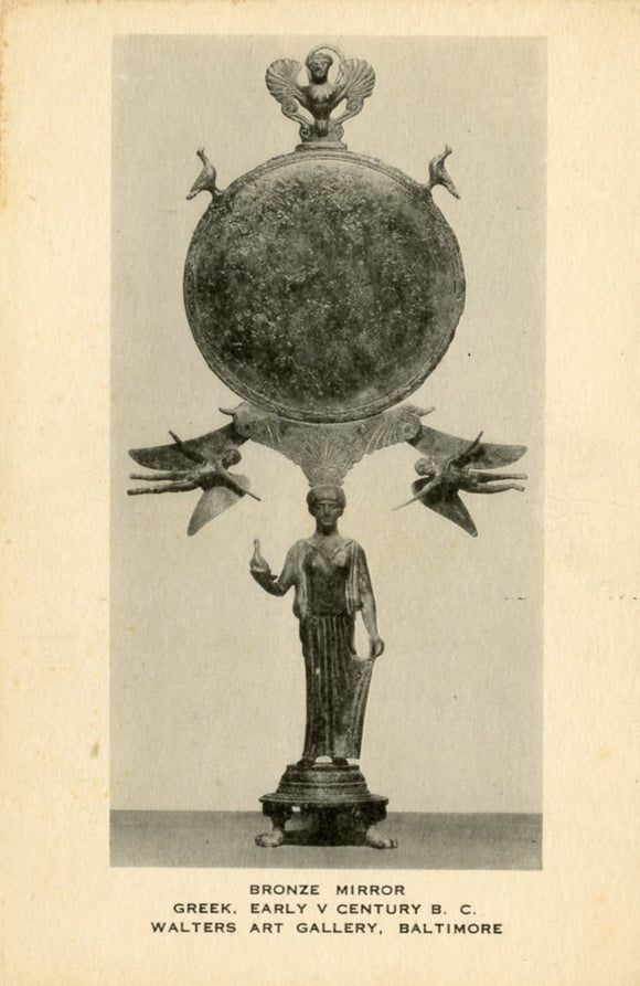 Bronze Mirror, Greek, Early V Century B. C., Walters Art Gallery, Baltimore, MD - Carey's Emporium