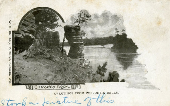 Chimney Rock, Greetings from Wisconsin Dells, WI - Carey's Emporium