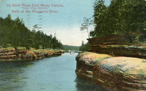 Up River From Cold Water Canyon, Near Clam Bank's, Dells of the Wisconsin River, WI - Carey's Emporium
