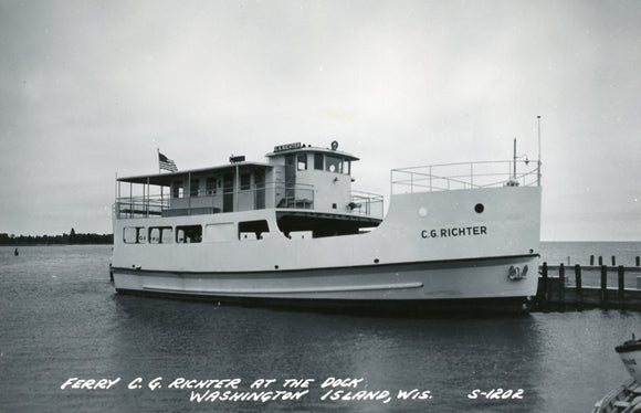 Ferry C. G. Richter at the Dock, Washington Island, WI - Carey's Emporium