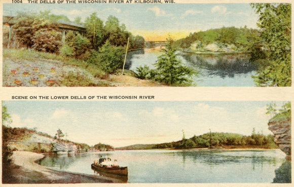 Dells of the Wisconsin River at Kilbourn, Scene on the Lower Dells of the Wisconsin River, WI - Carey's Emporium