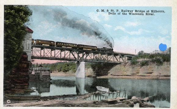 C. M. and St. P. Railway Bridge at Kilbourn, Dells of the Wisconsin River, WI - Carey's Emporium