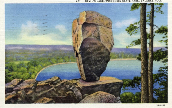 Balance Rock, Devil's Lake, Wisconsin State Park - Carey's Emporium