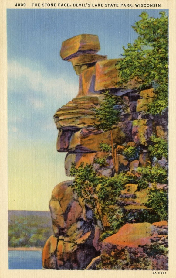 The Stone Face, Devil's Lake State Park, WI - Carey's Emporium