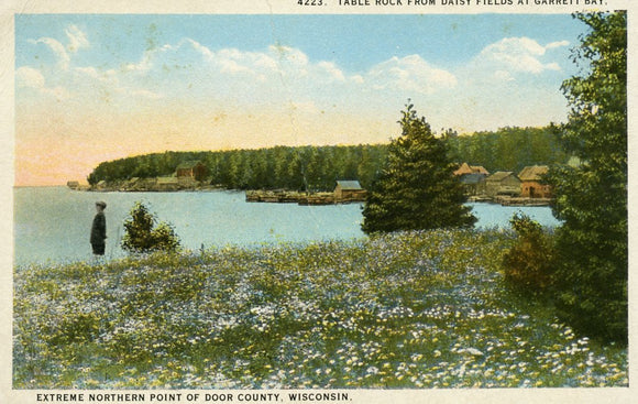 Table Rock from Daisy Fields at Garrett Bay, Extreme Northern Point of Door County, WI - Carey's Emporium