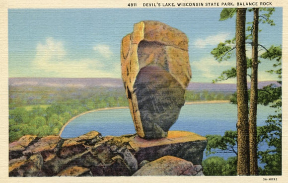 Balance Rock, Devil's Lake, Wisconsin State Park - Carey's Emporium