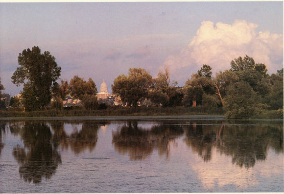 Wisconsin State Capitol is seen here from a quiet marsh on the west end of the University of Wisconsin campus in Madison, WI - Carey's Emporium