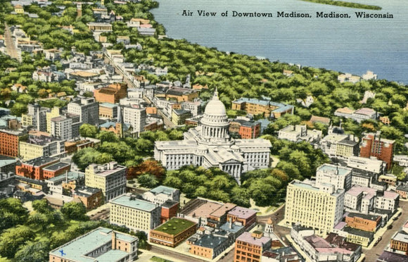 Air View of Downtown Madison, Madison, WI - Carey's Emporium