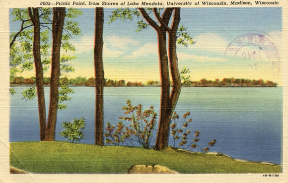 Picnic Point, from Shores of Lake Mendota, University of Wisconsin, Madison, WI - Carey's Emporium