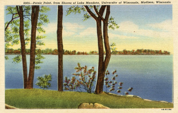 Picnic Point, from Shores of Lake Mendota, University of Wisconsin, Madison, WI - Carey's Emporium