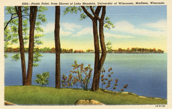 Picnic Point, from Shores of Lake Mendota, University of Wisconsin, Madison, WI - Carey's Emporium
