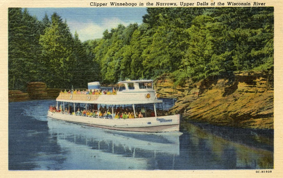 Clipper Winnebago in the Narrows, Upper Dells of the Wisconsin River, WI - Carey's Emporium