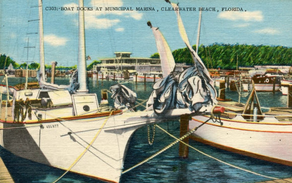 Boat Docks at Municipal Marina, Clearwater Beach, FL - Carey's Emporium