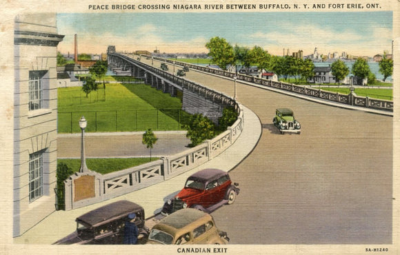 Peace Bridge Crossing Niagara River Between Buffalo, N. Y. and Fort Erie, Ont. - Carey's Emporium