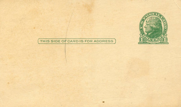 U. S. Postal Card One Cent - Carey's Emporium