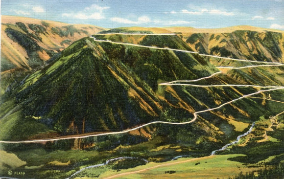 Switchbacks Climbing Beartooth Mountains on Red Lodge-Cooke City Road to Yellowstone National Park - Carey's Emporium