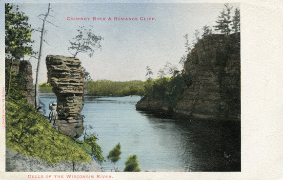 Chimney Rock and Romance Cliff, Dells of the Wisconsin River, WI - Carey's Emporium