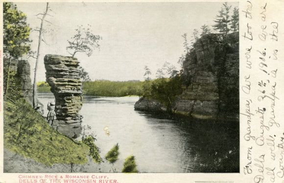 Chimney Rock and Romance Cliff, Dells of the Wisconsin River, WI - Carey's Emporium