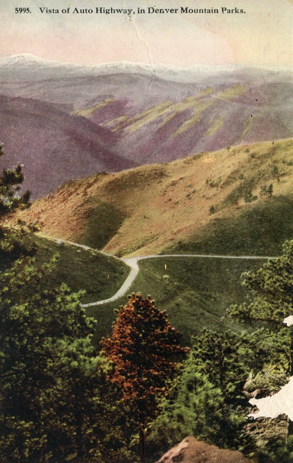 Vista of Auto Highway, in Denver Mountain Parks, CO - Carey's Emporium