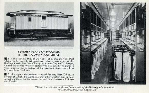 Seventy Years of Progress in the Railway Post Office, 1933 Worlds Fair - Carey's Emporium