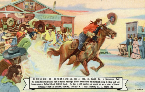 First Ride of the Pony Express, April 3, 1860, St.  Joseph, MO - Carey's Emporium