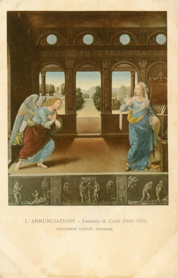 L'Annunciazione, Lorenzo di Credi (1459-1537), Galleria Uffizi, Firenze - Carey's Emporium