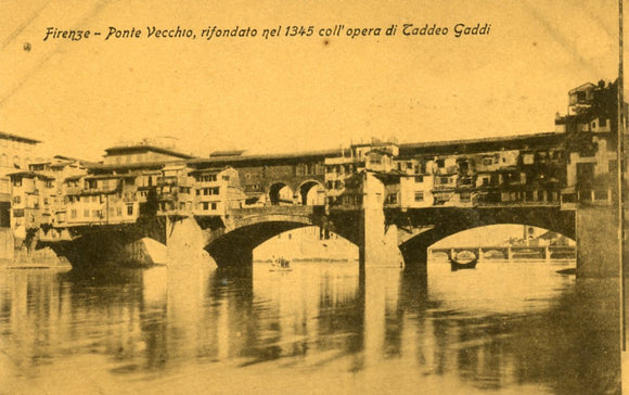 Ponte Vecchio rifondato nel 1345 coll' opera di Taddeo Gaddi, Firenze - Carey's Emporium