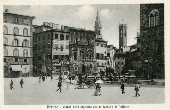 Piazza della Signeria con la fontana di Nettuno, Firenze - Carey's Emporium
