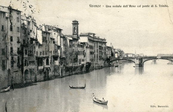 Una veduta dell'Arno col ponte di S. Trinita, Firenze - Carey's Emporium