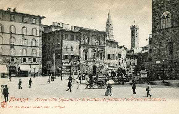 Piazza della Signoria con la Fontana di Nettuno e la Statua di Cosimo I., Firenze - Carey's Emporium