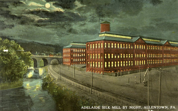 Adelaide Silk Mill by Night, Allentown, PA - Carey's Emporium