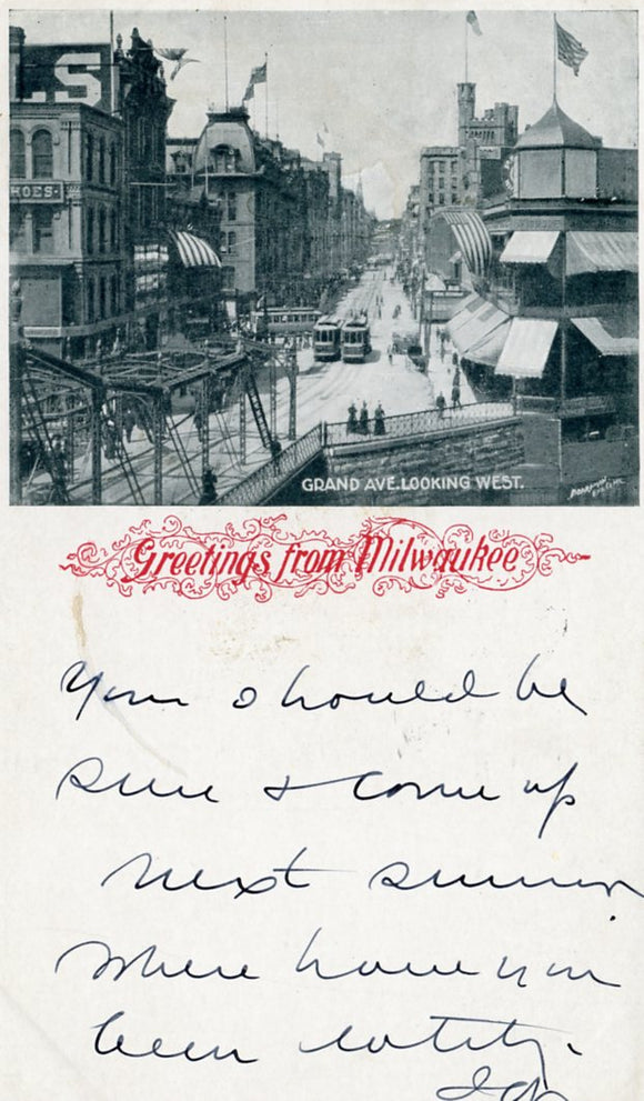 Grand Ave. Looking West, Greetings from Milwaukee, WI - Carey's Emporium