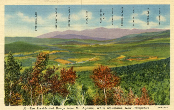 The Presidential Range from Mt. Agassiz, White Mountains, NH - Carey's Emporium