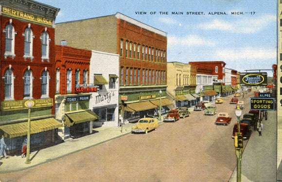 View of the Main Street, Alpena, MI - Carey's Emporium