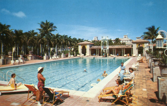 View of the Beautiful Garden Pool at the Boca Raton Hotel and Club, Boca Raton, FL - Carey's Emporium