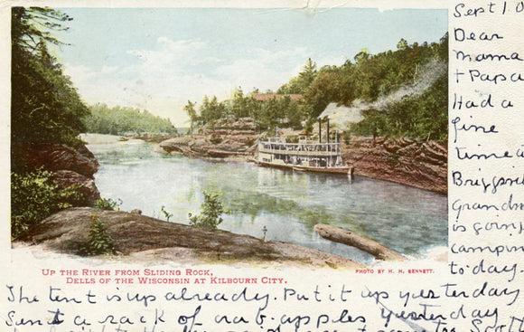 Up the River from Sliding Rock, Dells of the Wisconsin at Kilbourn City, WI