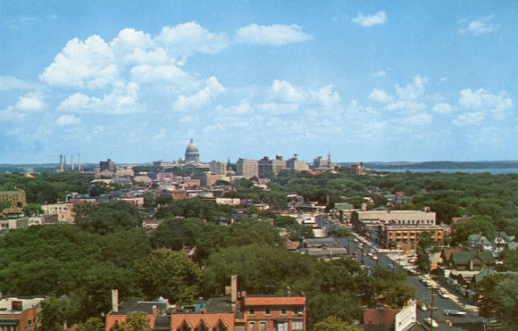 A Panorama of Madison and State Capitol, Madison, WI