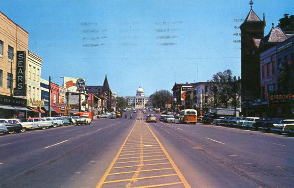 Looking East on Dexter street, one of Montgomery's busy streets, Montgomery, AL